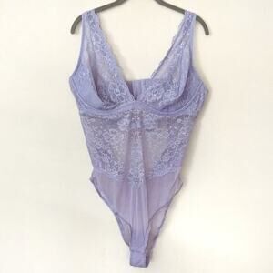 Savage x Fenty Lilac Purple Lace Teddy Bodysuit Sz.2X NWT